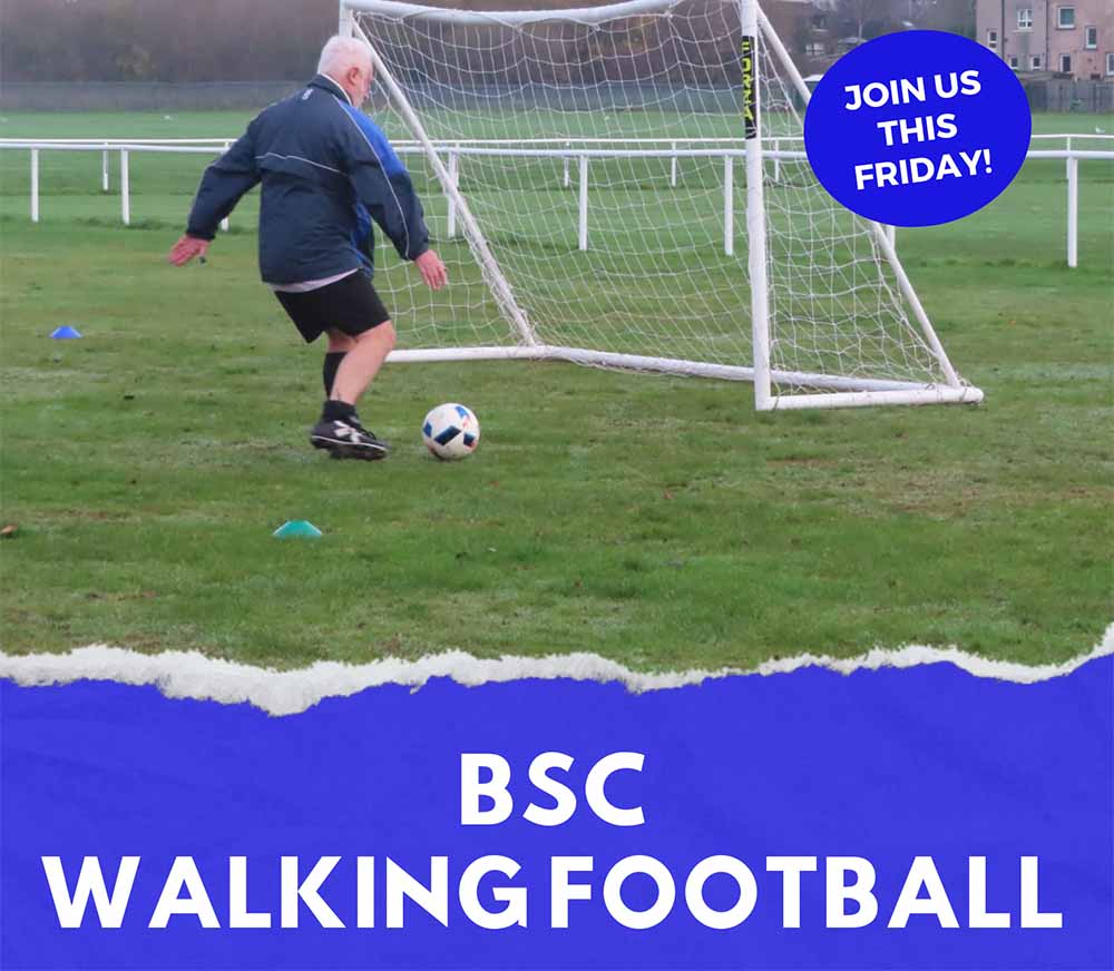 BSC Walking Football for the over 50's now on a Friday at 11 am