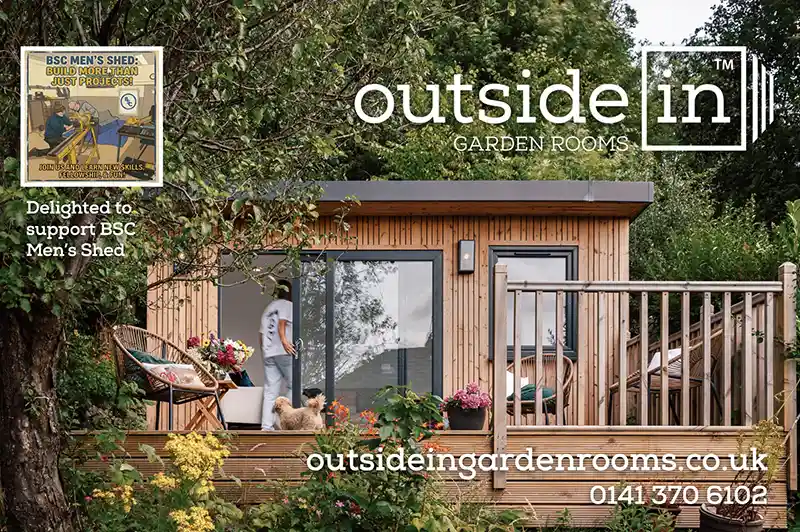 Thanks to Outside In Garden Rooms for donating wood to our BSC Glasgow's men's shed.