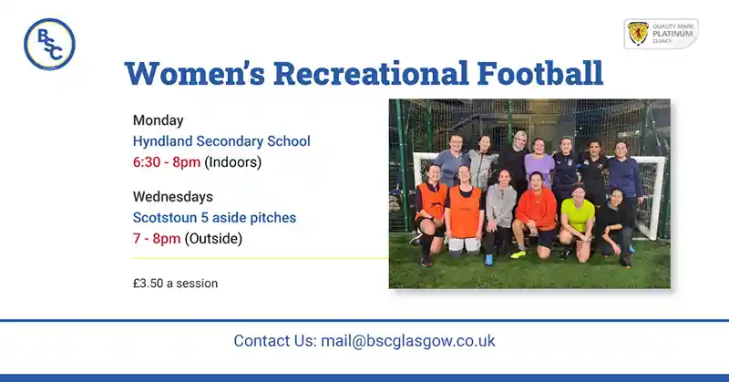 Come join us on our women's recreational football sessions! Beginners are also welcome!